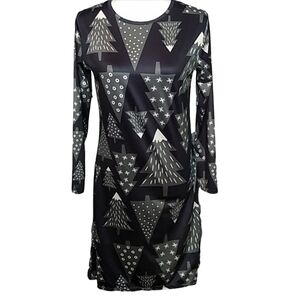 GREY Winter / Christmas Tree Holiday Dress Size Small